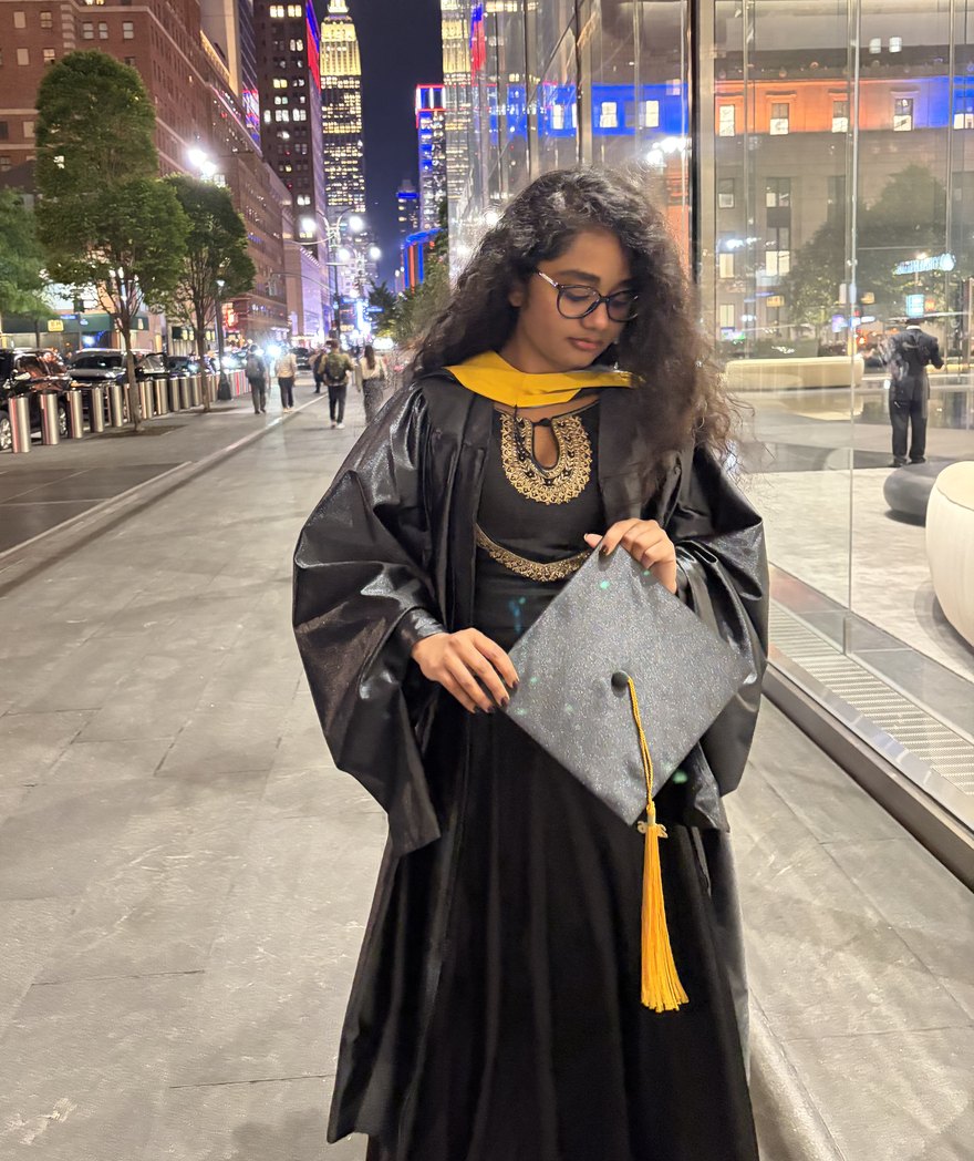 Nikkat Afrin at her Yeshiva University graduation